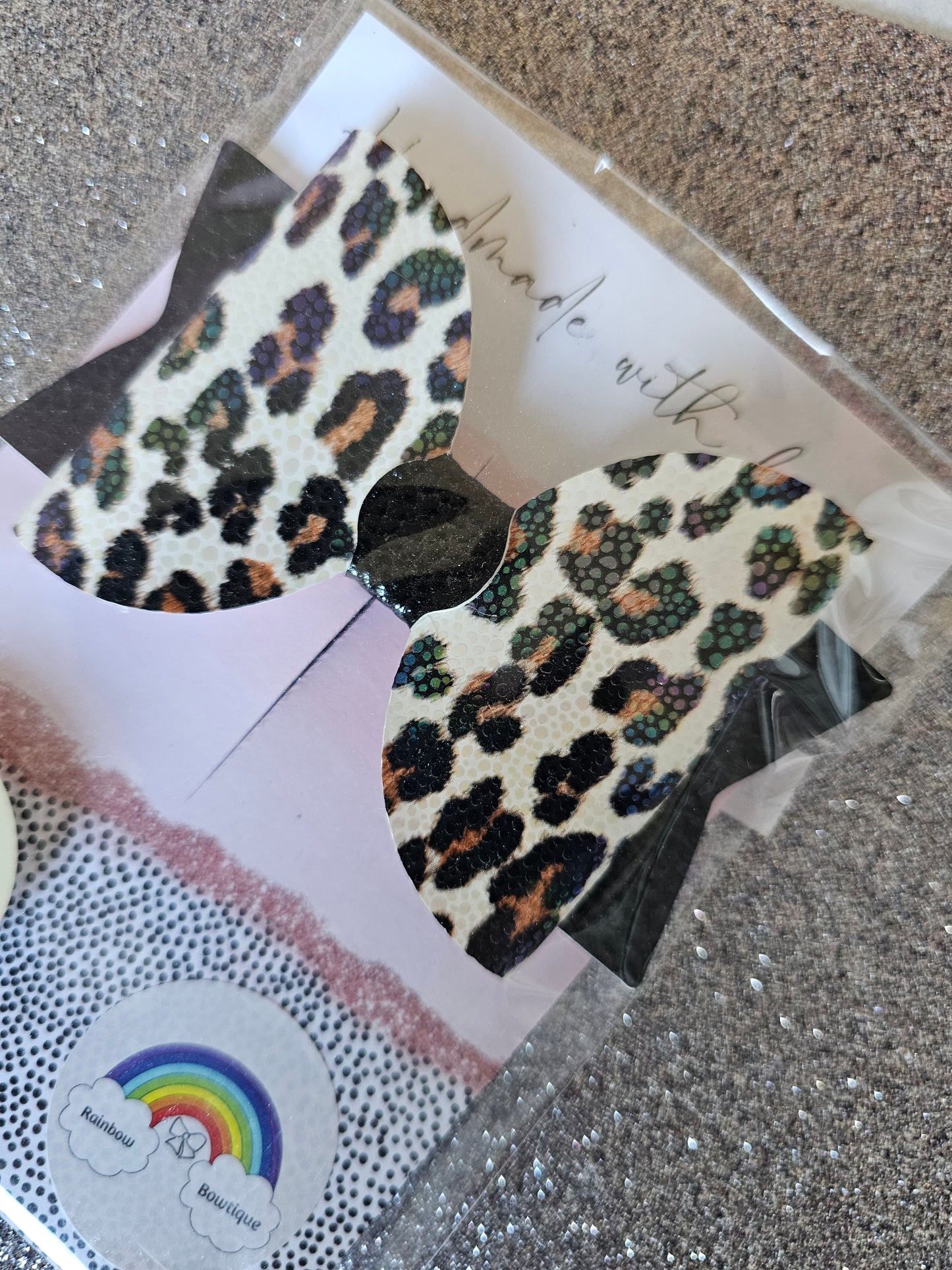 Leopard print holo bow