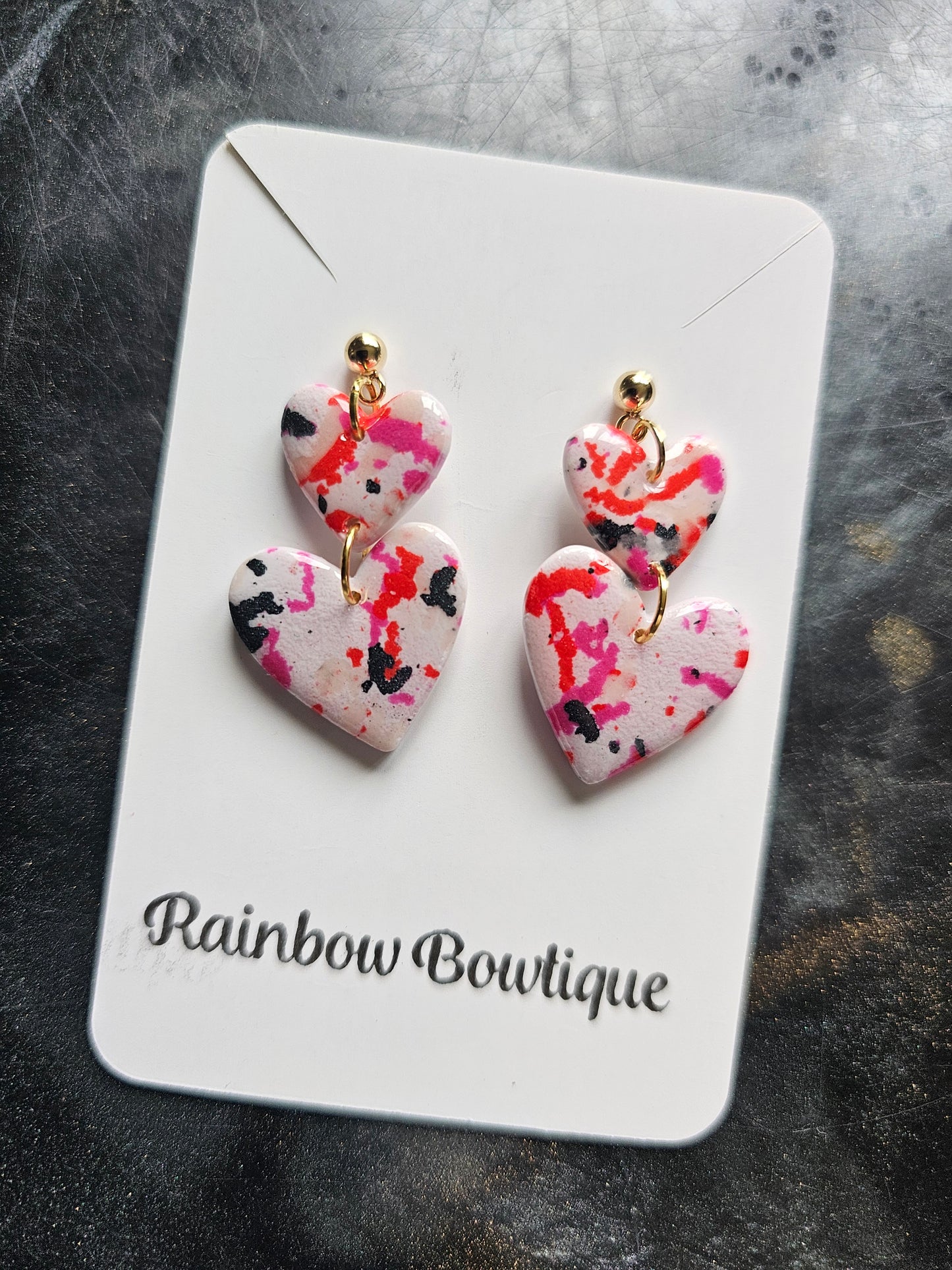 Heart dangle earrings