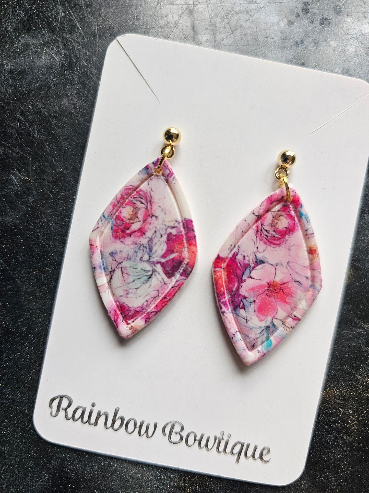 Floral diamond earrings