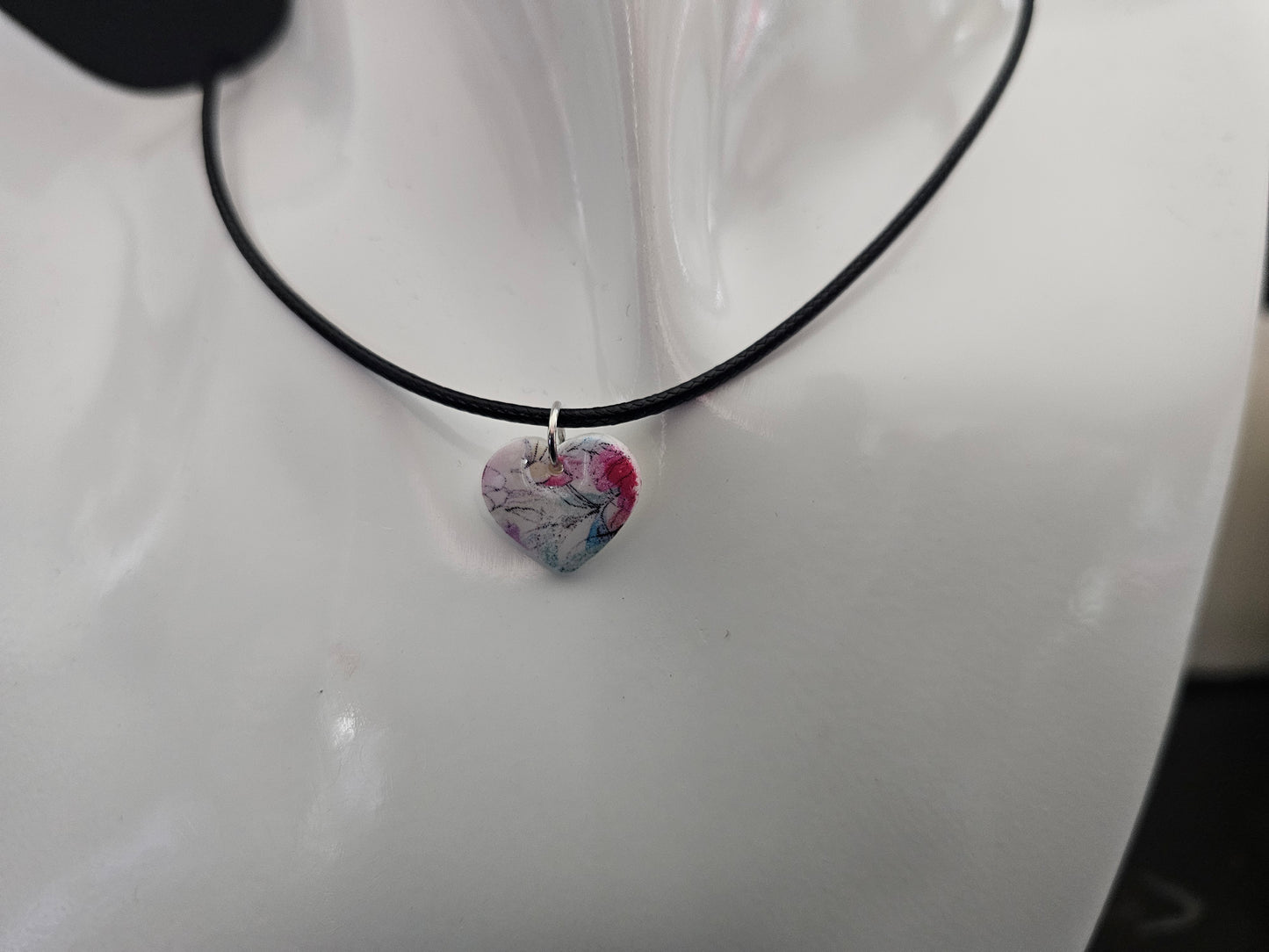 Small floral heart necklace