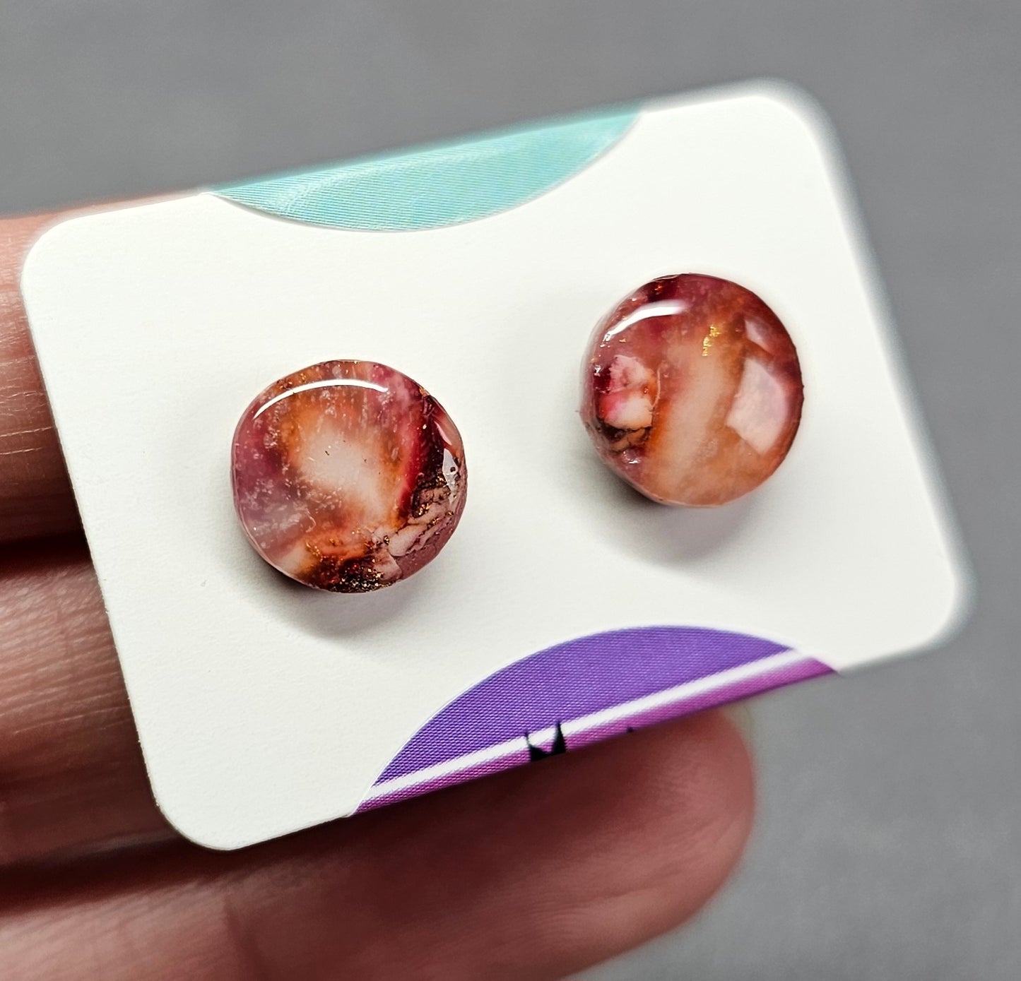 Burgundy dot studs