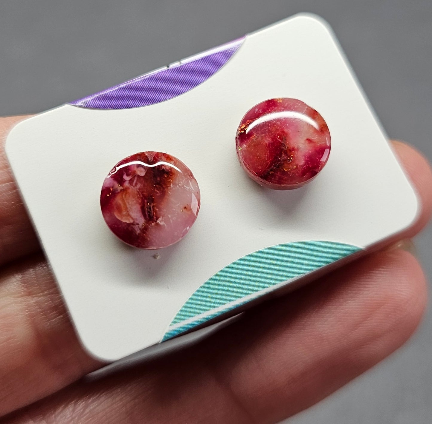 Burgundy dot earrings