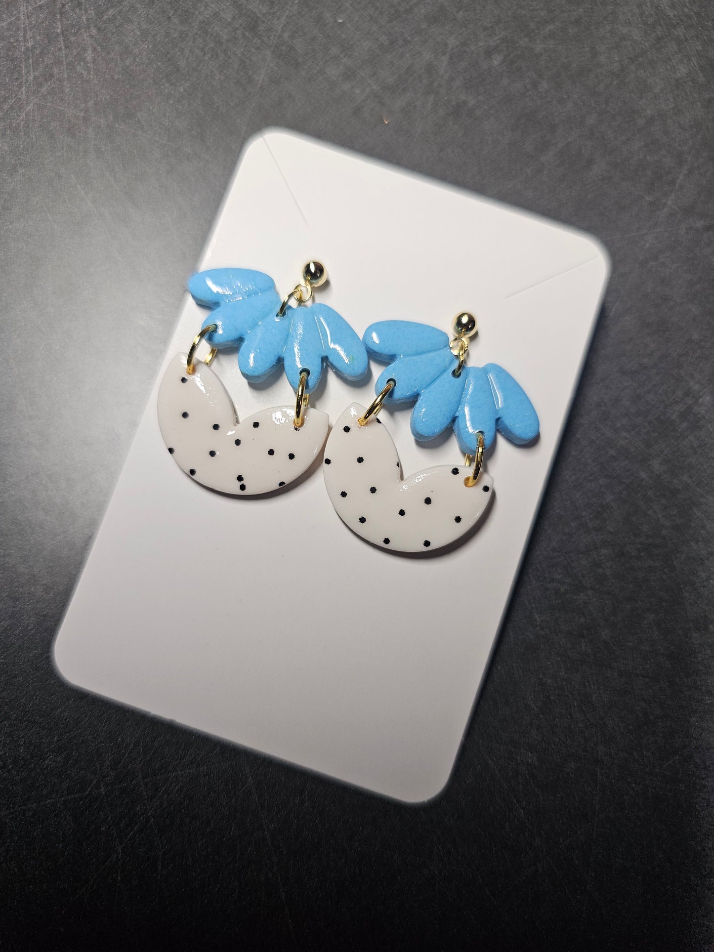 Blue flower earrings