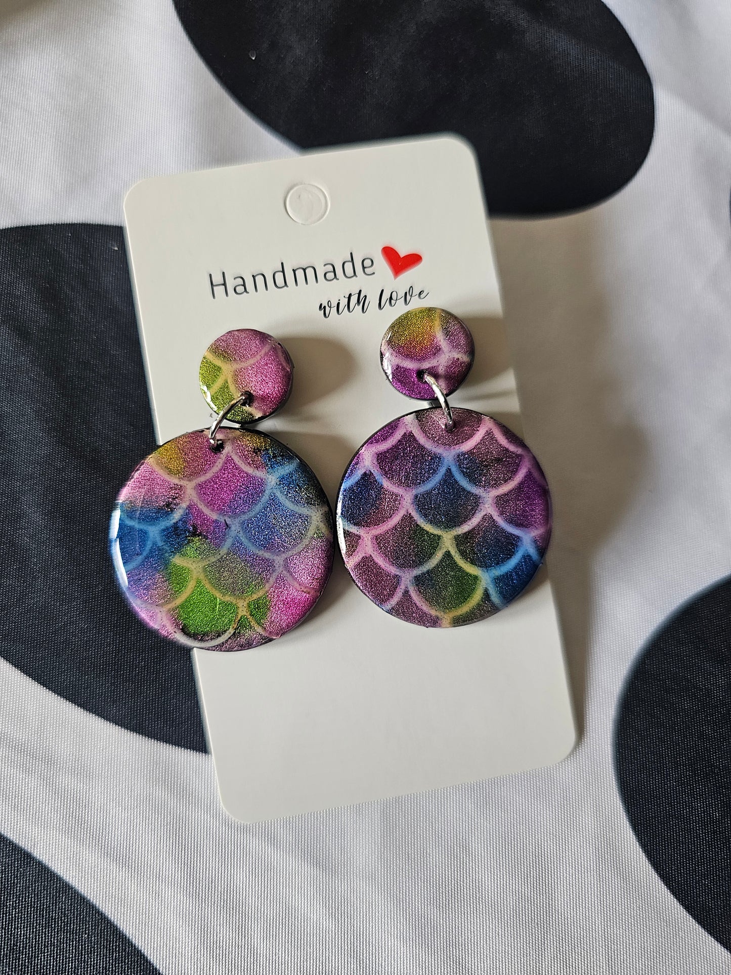 Round mermaid earrings