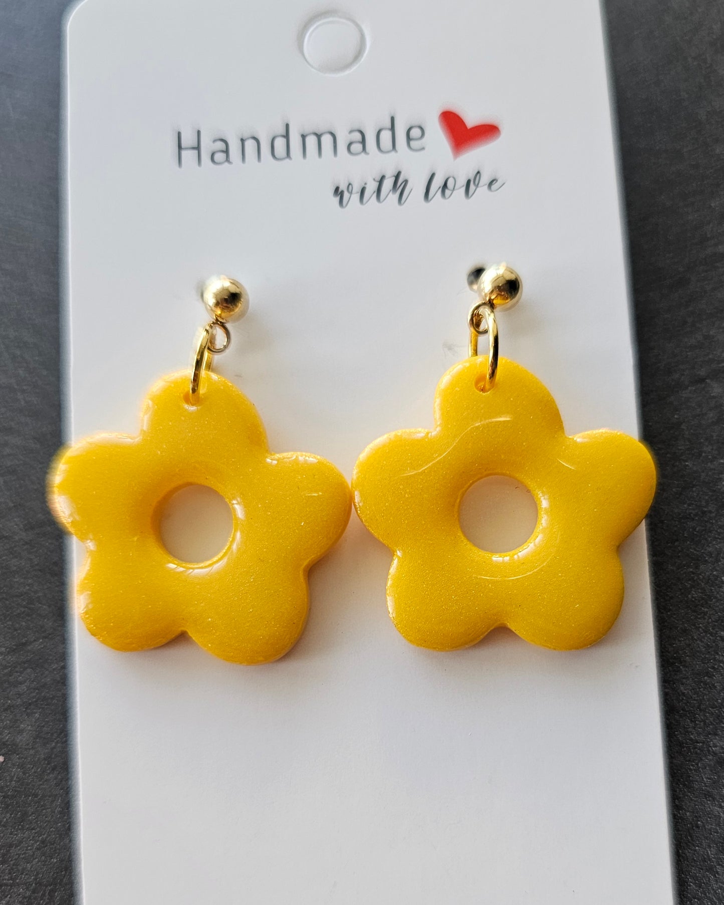 Yellow flower earrings