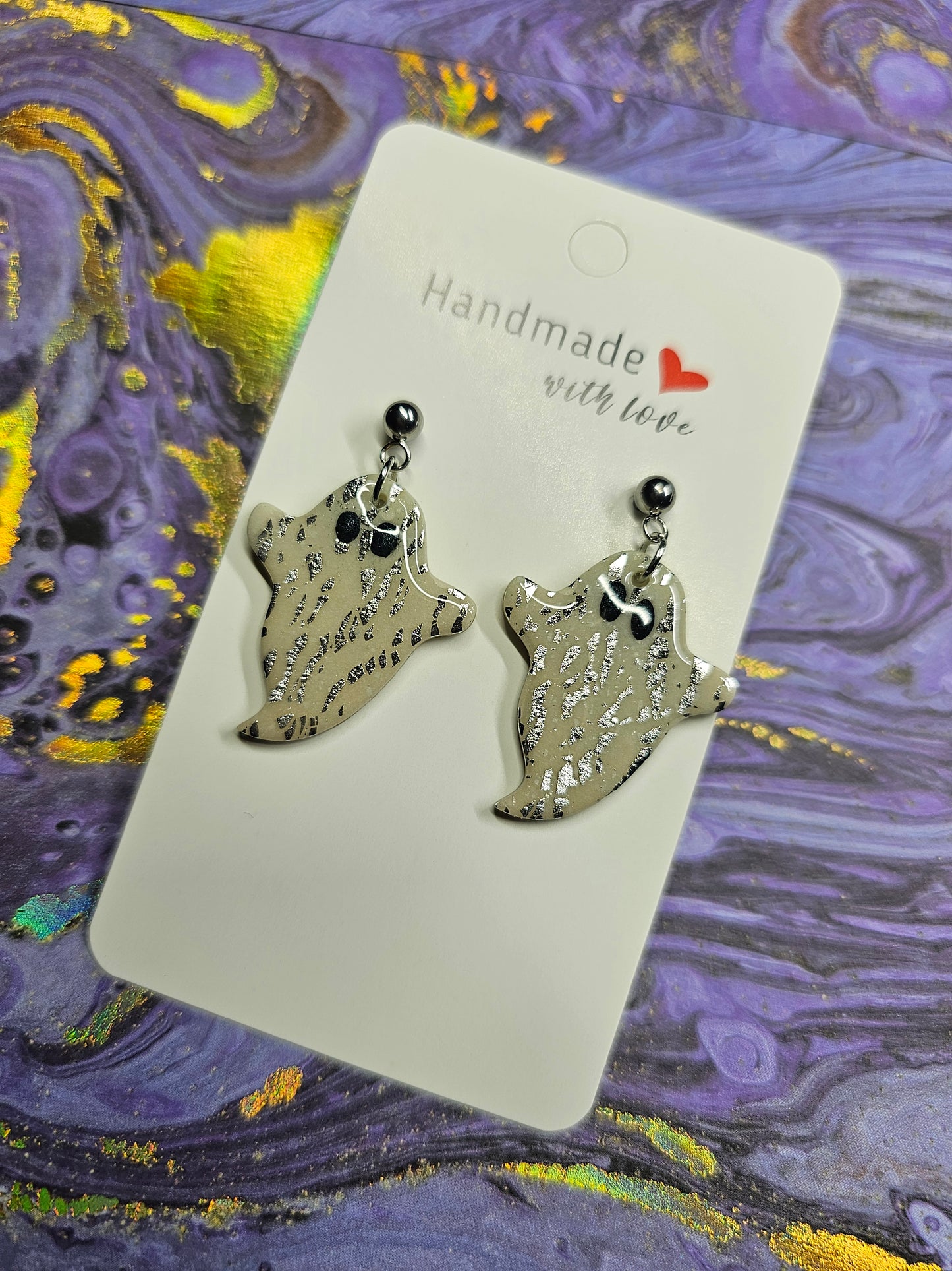 Ghost (glow in dark) earrings