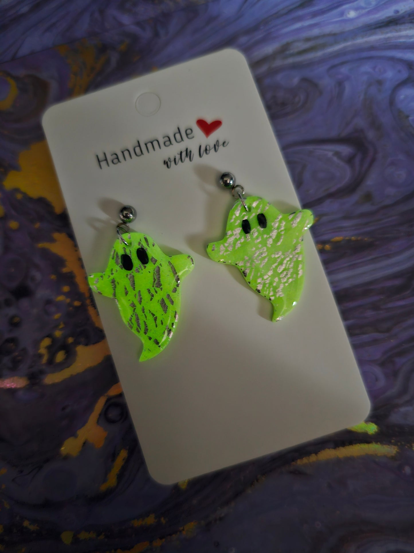 Ghost (glow in the dark) earrings