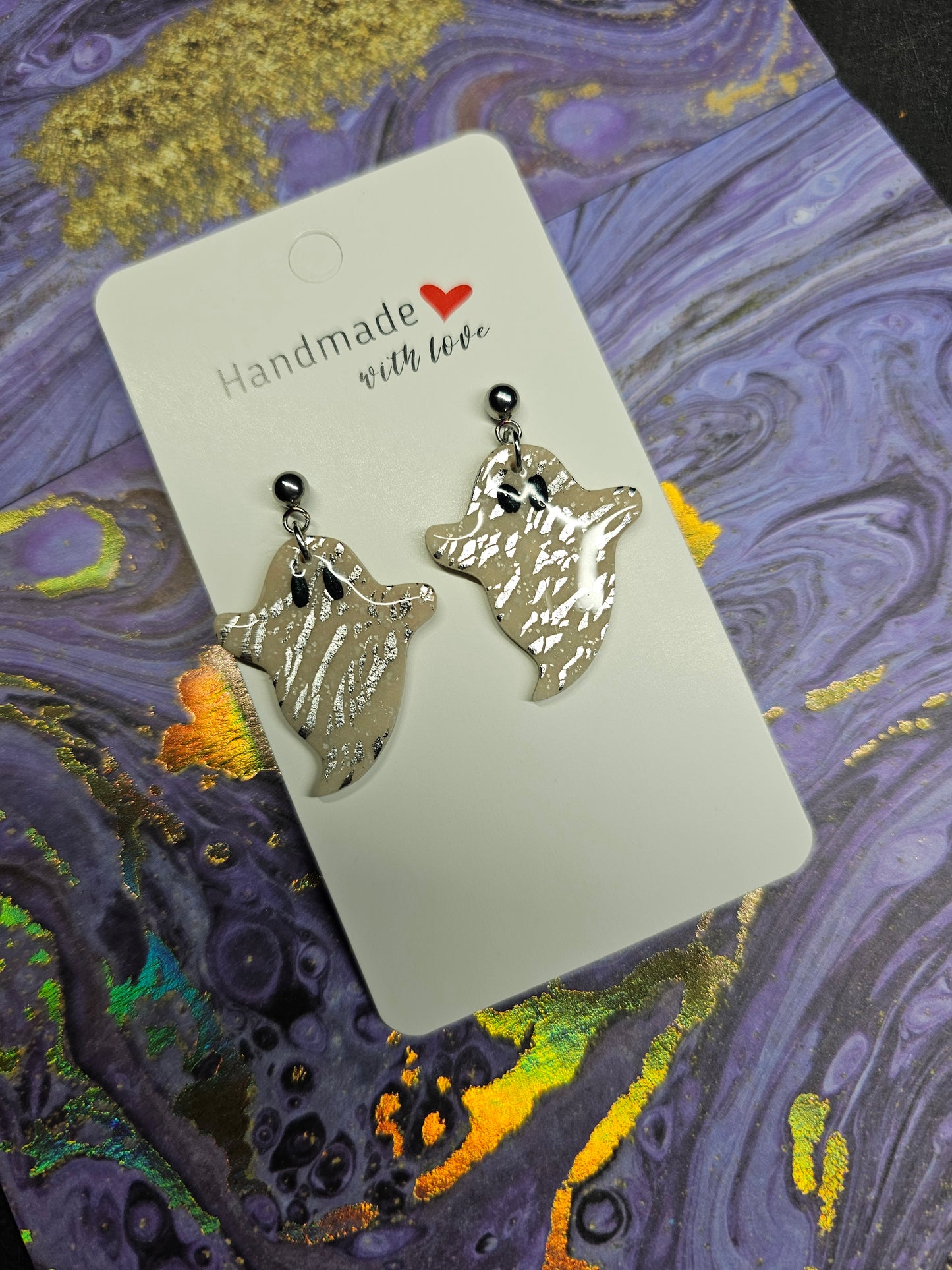 Ghost (glow in the dark) earrings