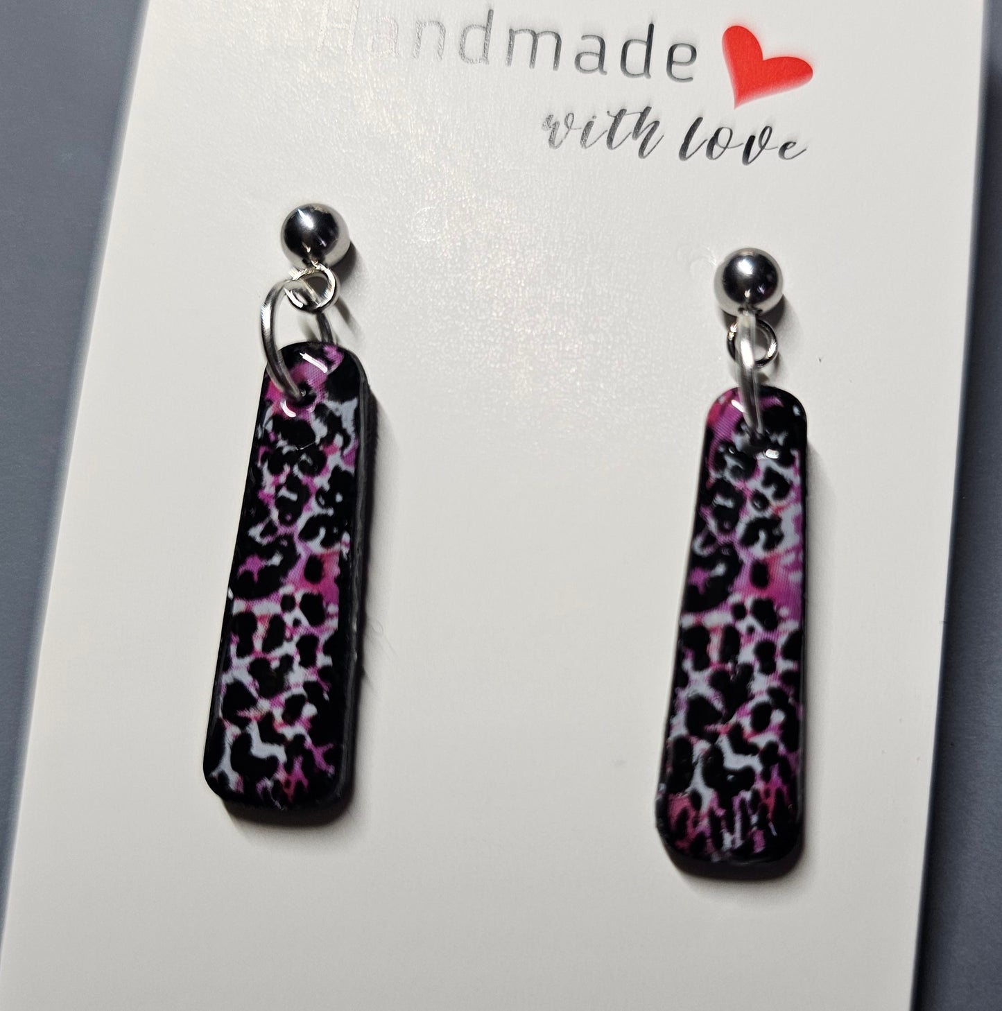 Leopard print drop earrings