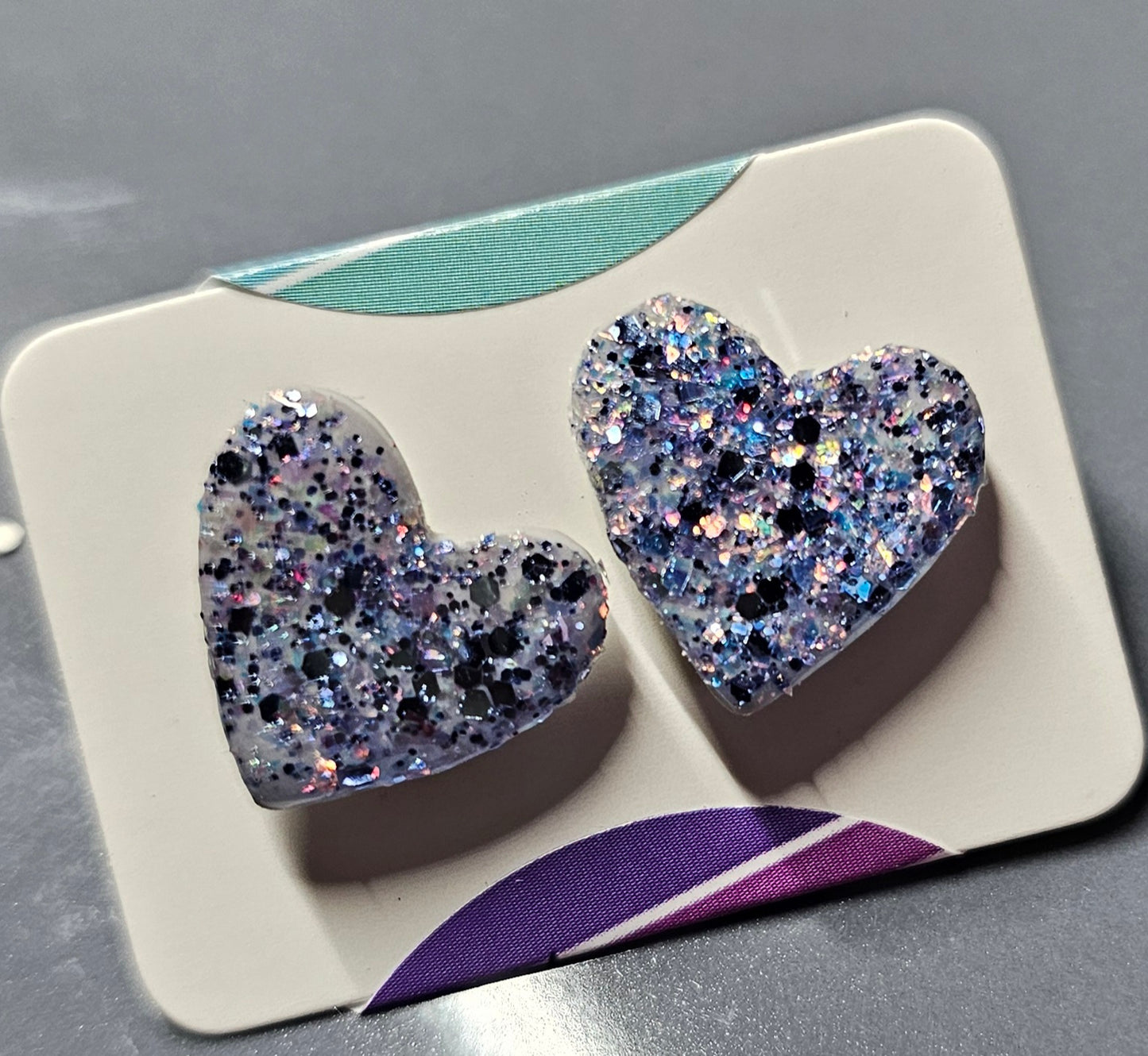 Blue sparkle stud earrings