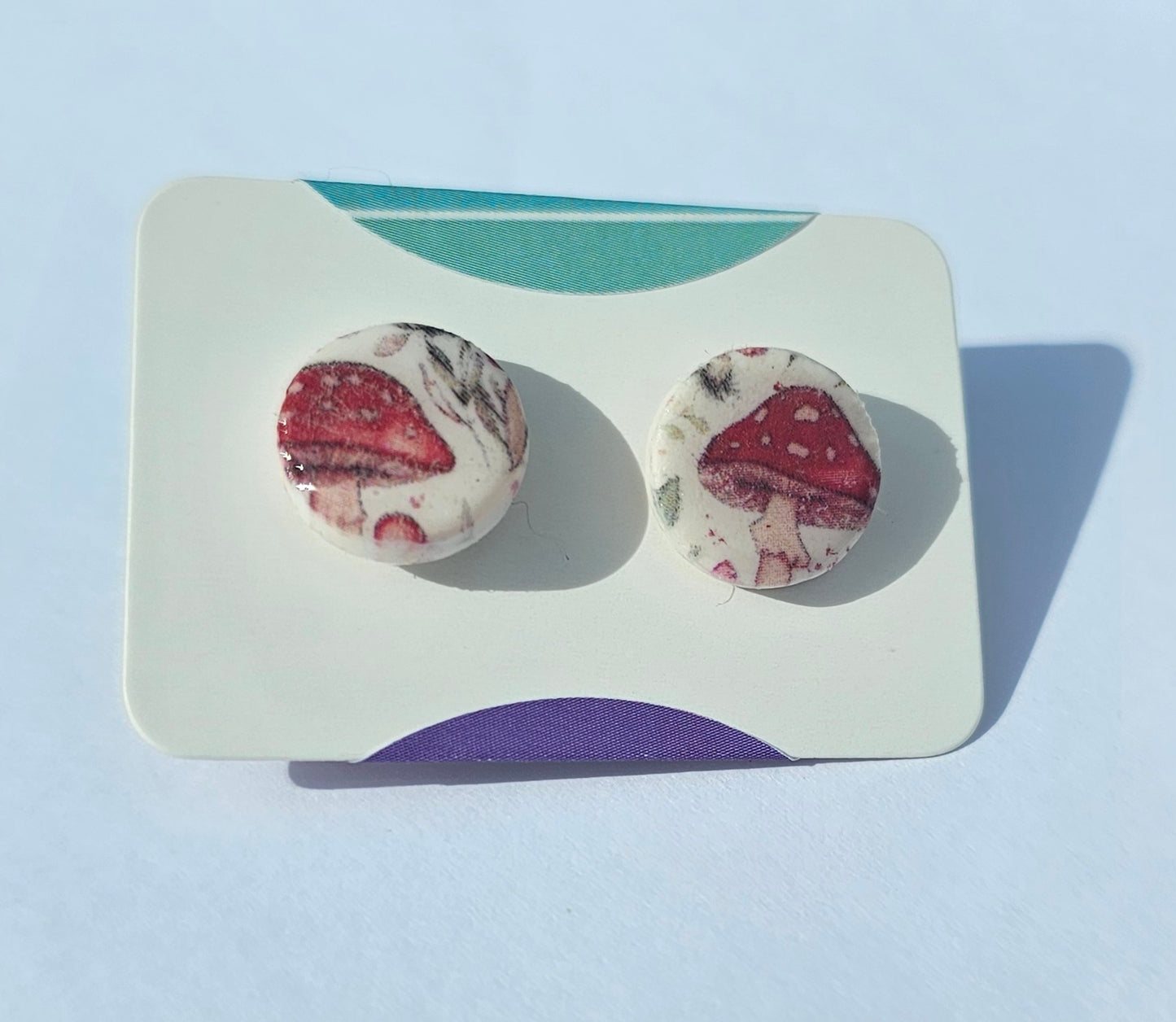 Autumn mushroom stud earrings