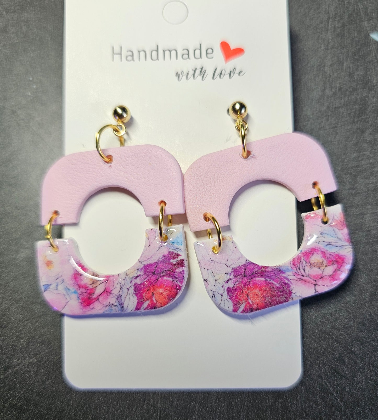 Flower square earrings