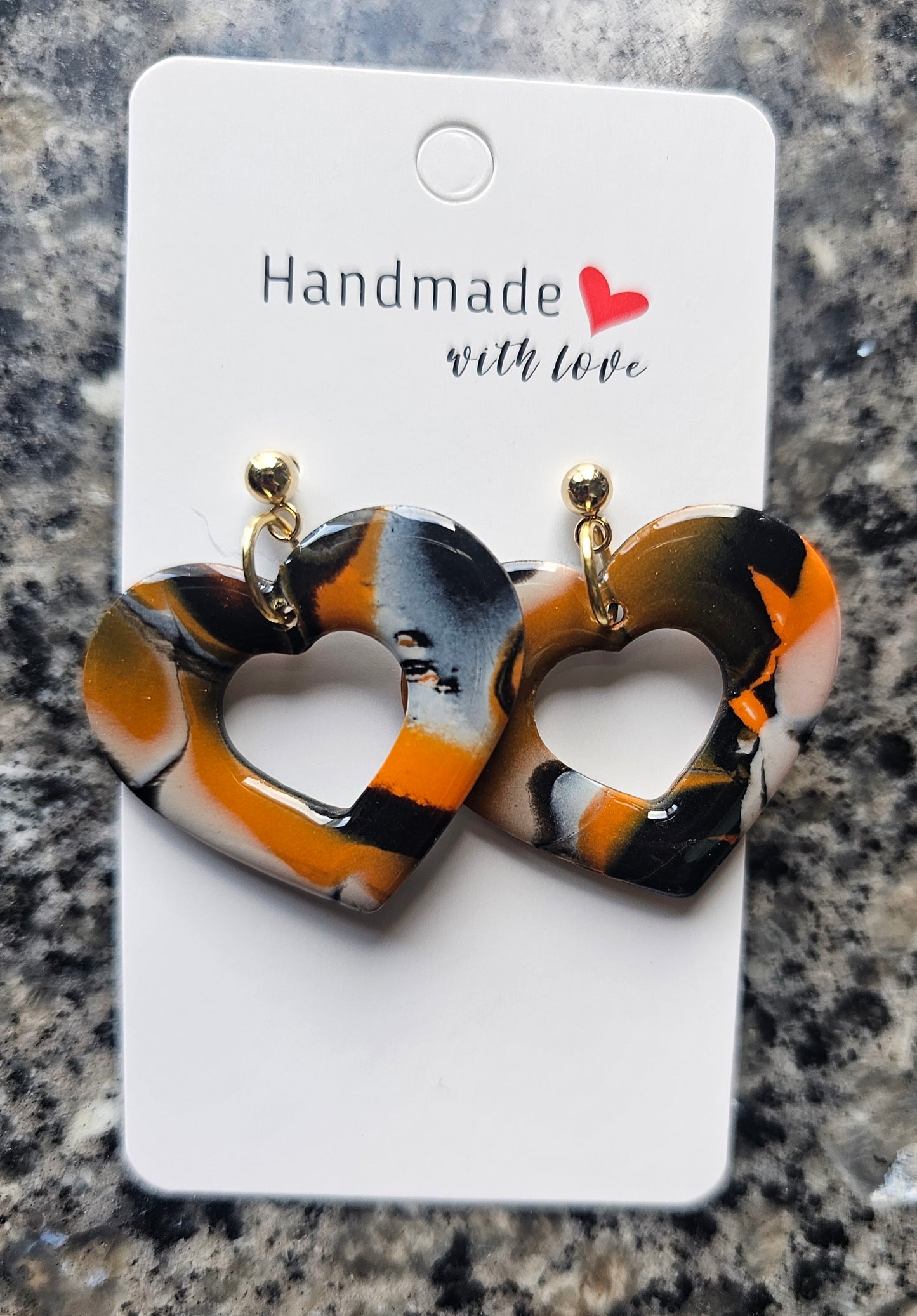 Autumnal heart earrings