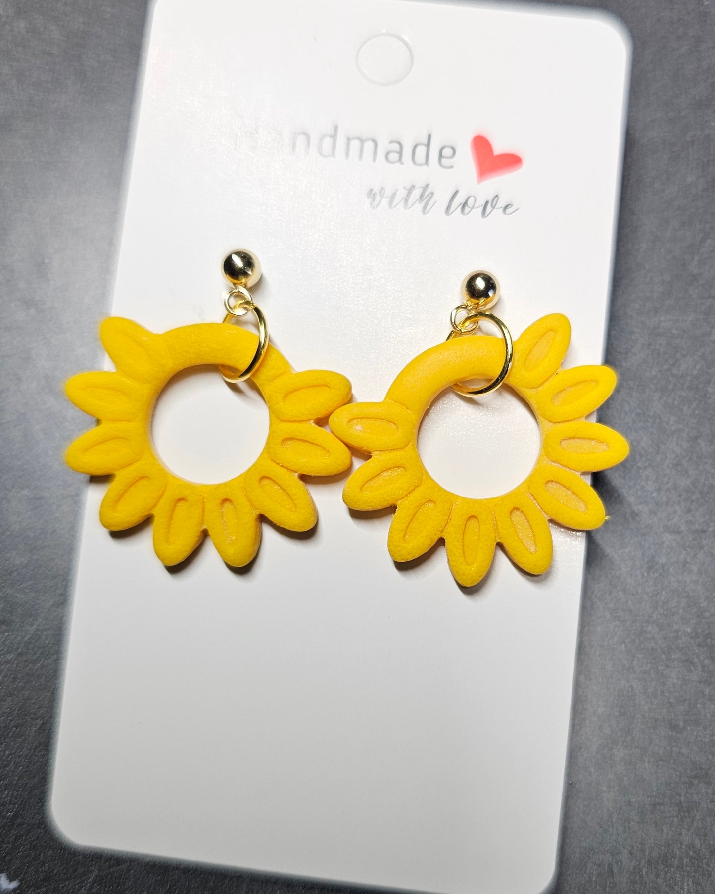 Yellow flower earrings