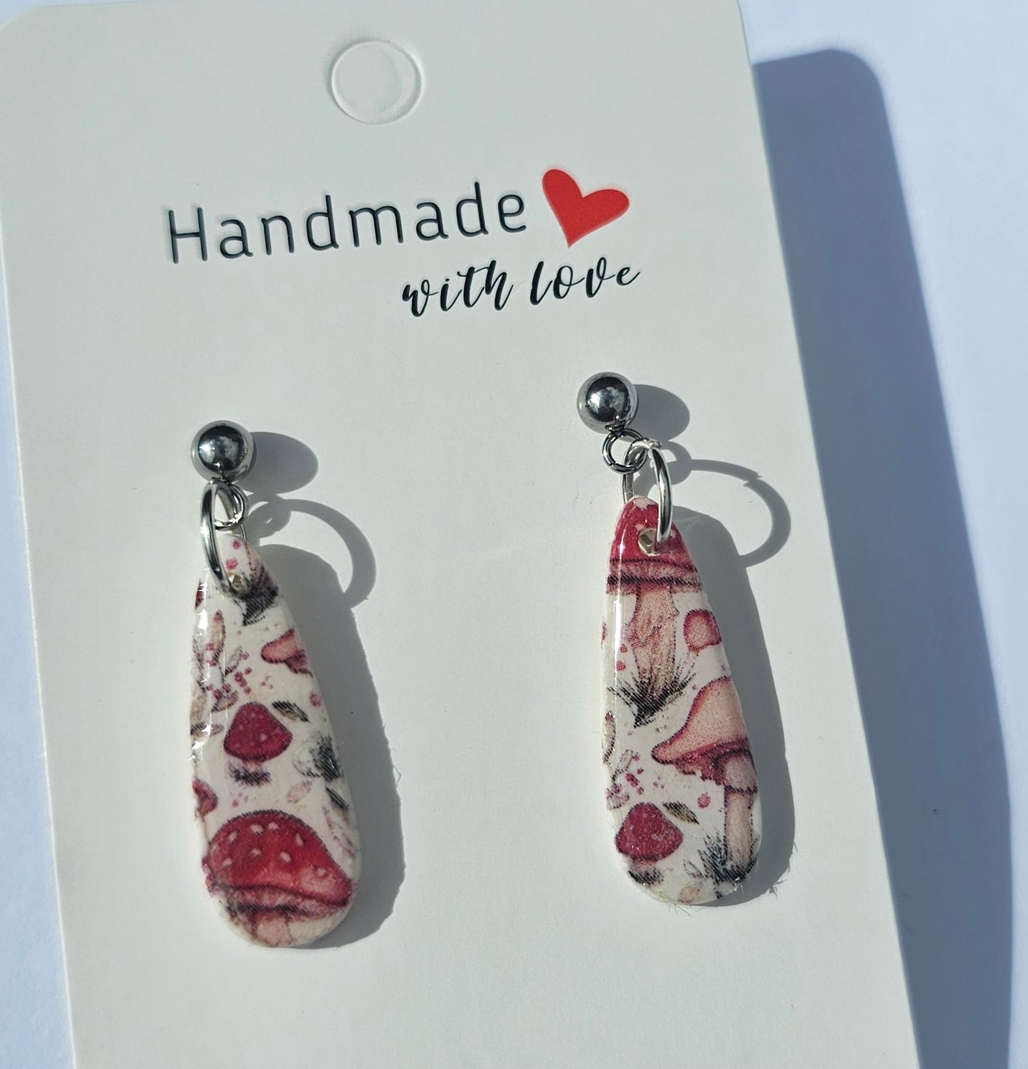 Mushroom drop earrings