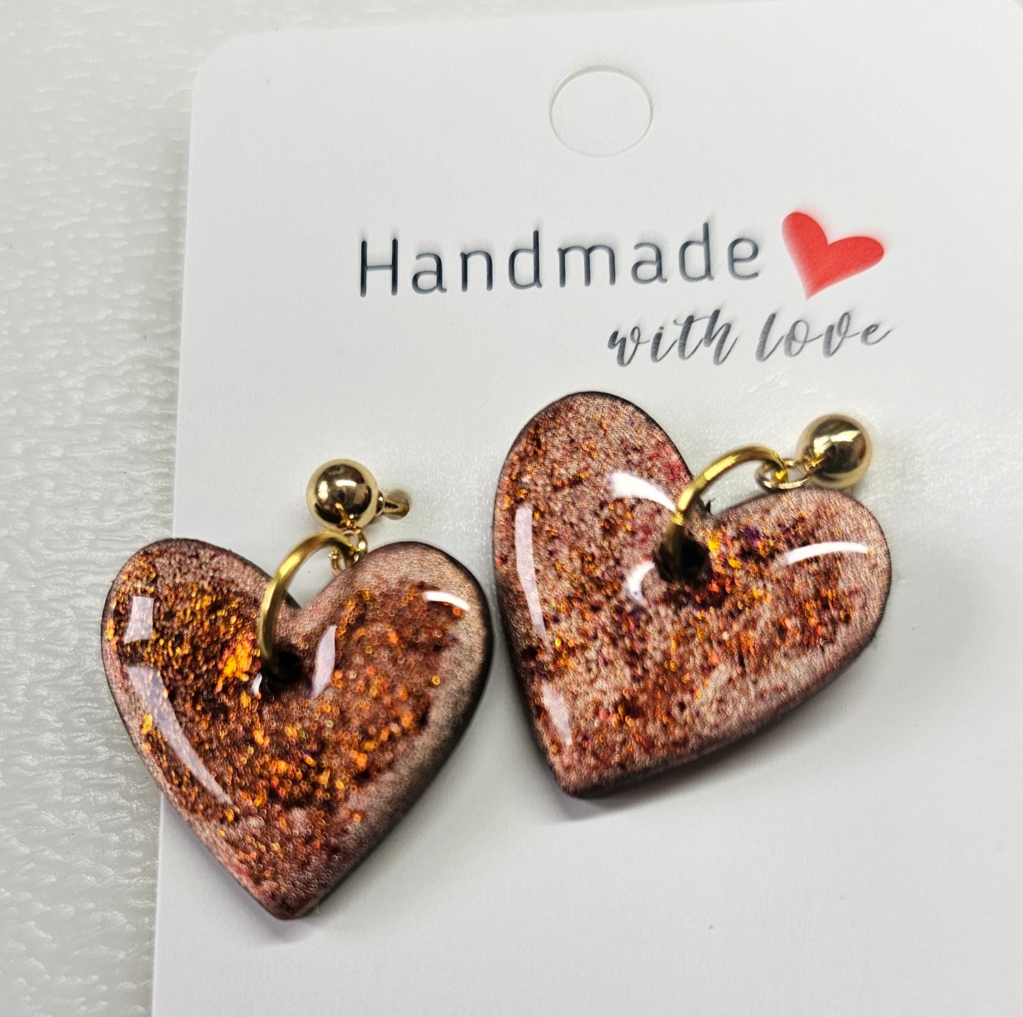 Autumnal heart earrings