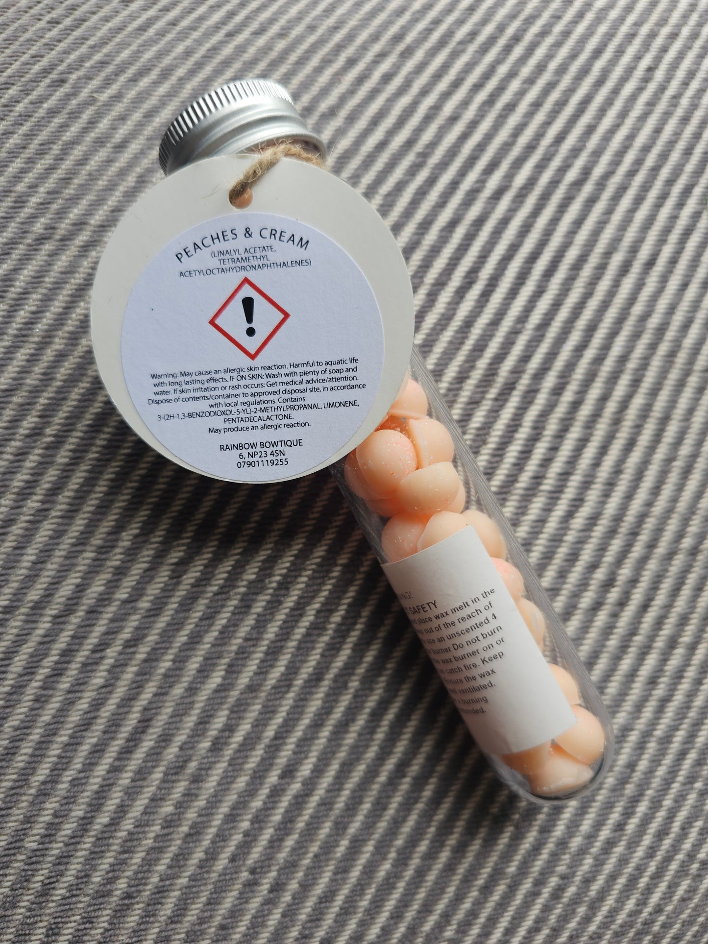 Peaches and cream test tube
