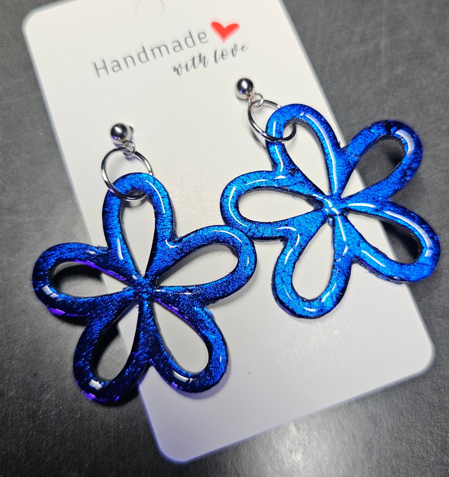 Blue flower earrings