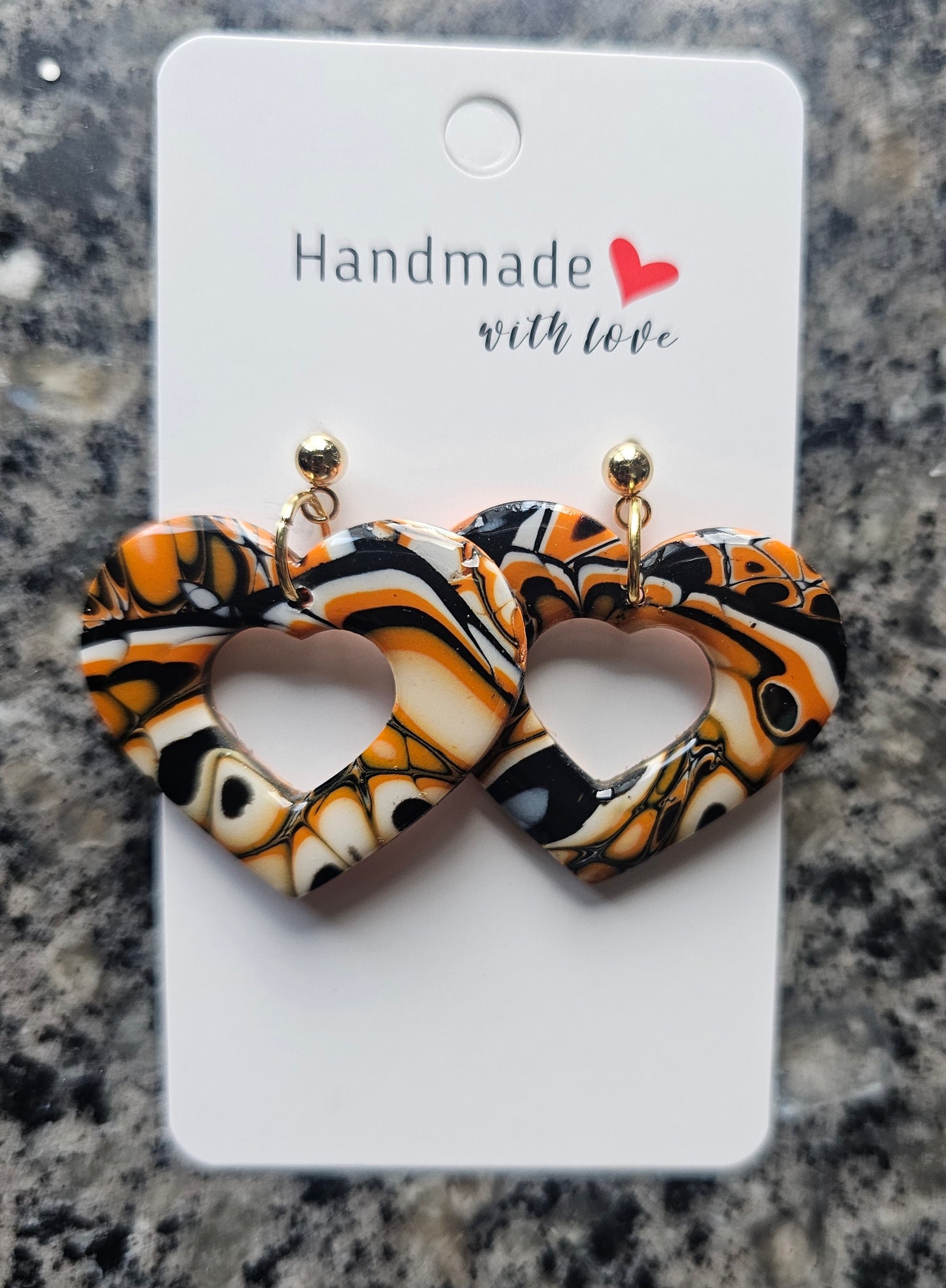 Autumnal heart earrings