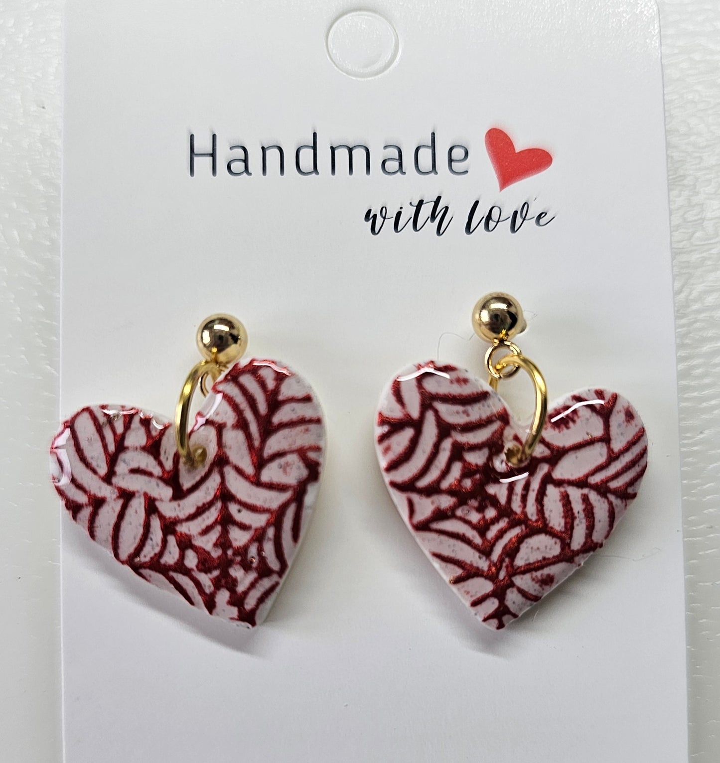 Red Web earrings