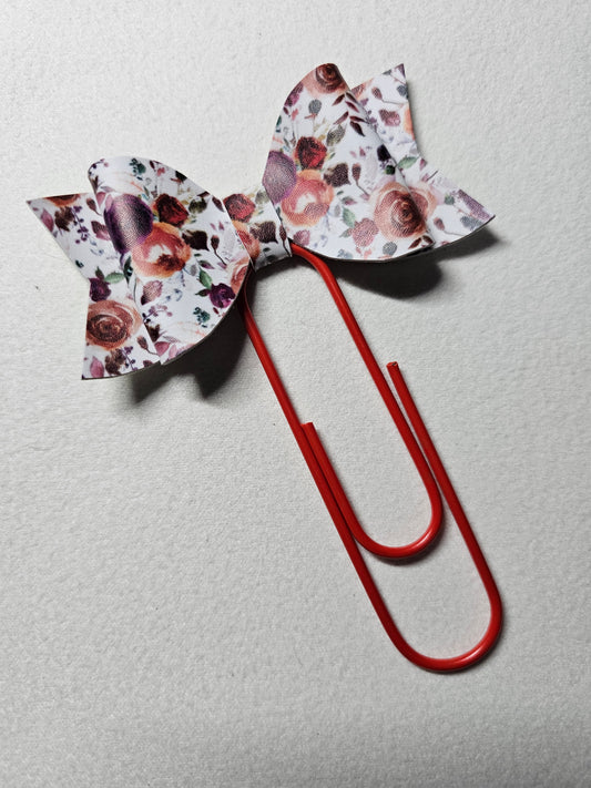 Burgundy rose Bow bookmark