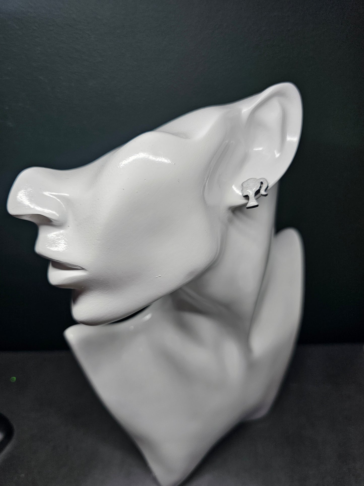 Silver little lady stud earrings
