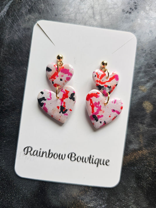Heart dangle earrings