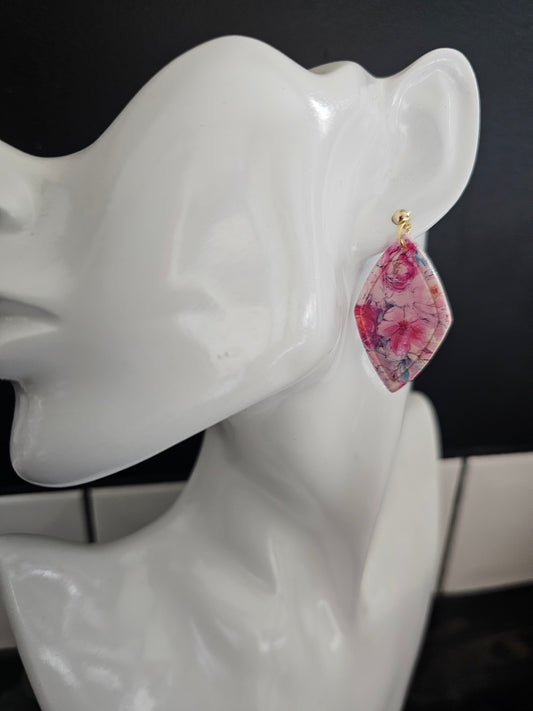 Floral diamond earrings