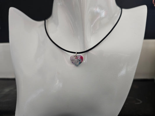 Small floral heart necklace