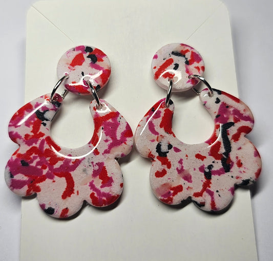 Floral dangly hoops