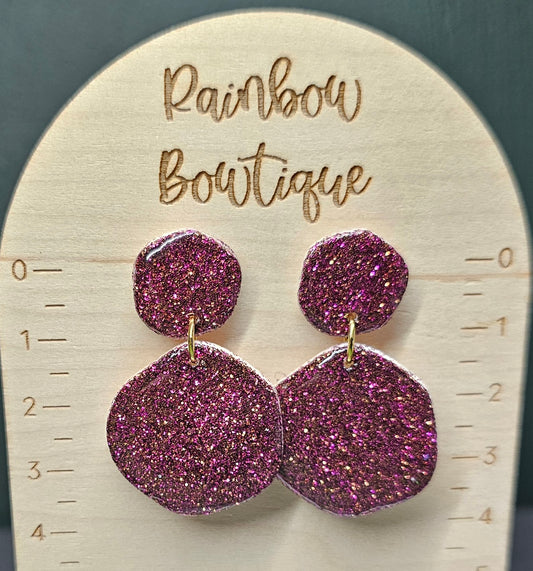 Royalty glitter organic earrings