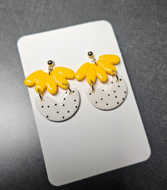 Yellow flower earrings