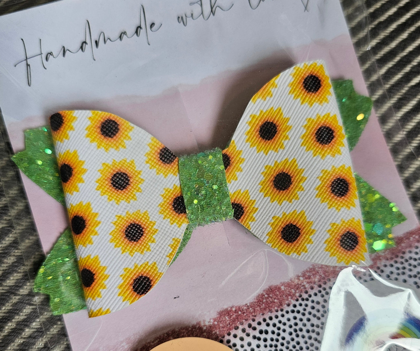 Sunflower hair bow