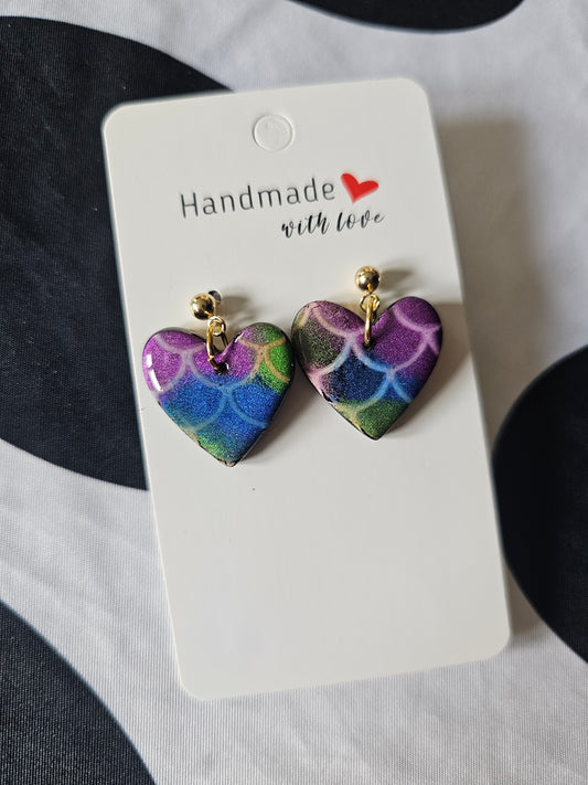 Heart mermaid earrings