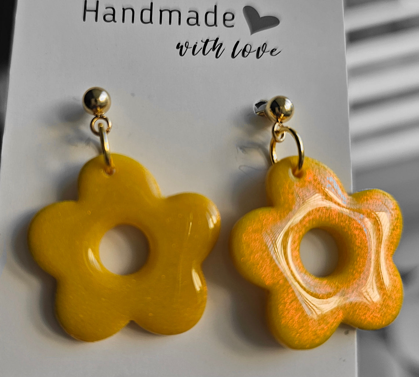 Yellow flower earrings