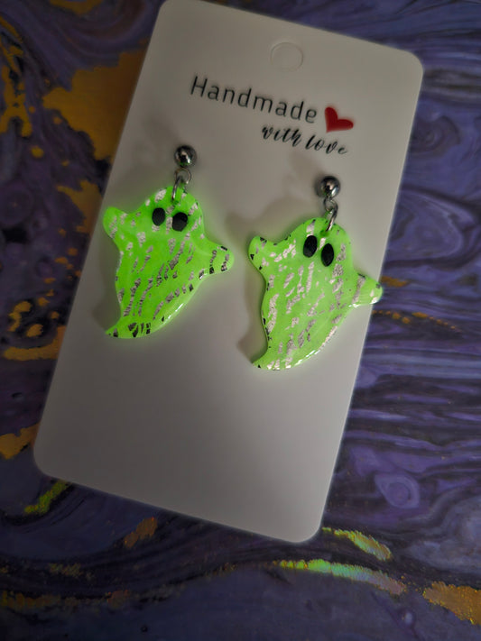 Ghost (glow in dark) earrings