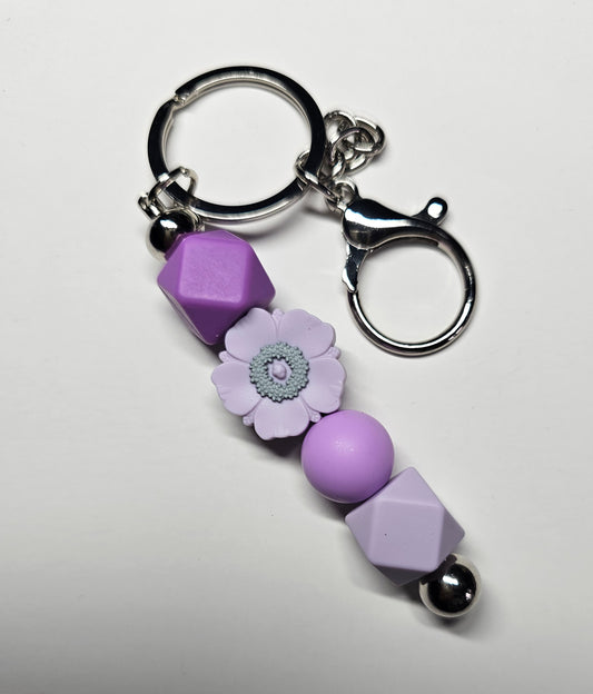 Purple flower keyring