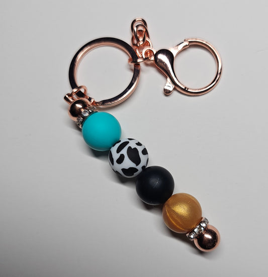 Turquoise and gold keyring