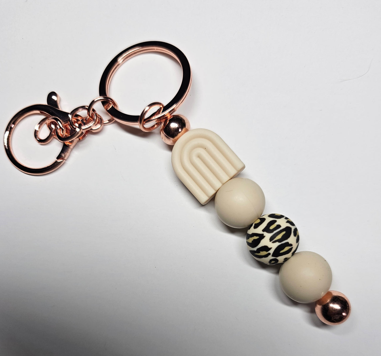 Cream rainbow keychain