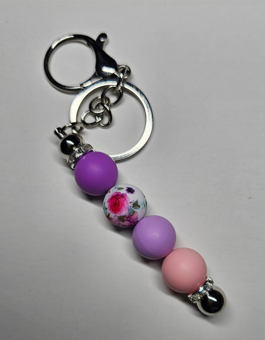 Purple flower keyring