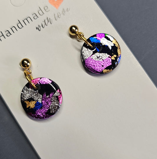 Coloured foil earrings