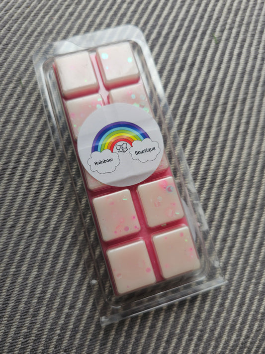 Marshmallow and pink lychee wax melt bar