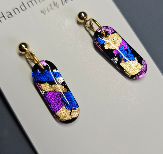 Coloured foil earrings
