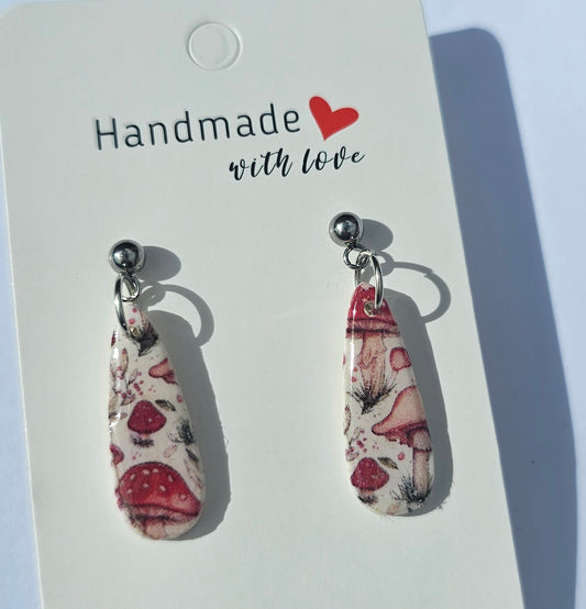 Mushroom drop earrings