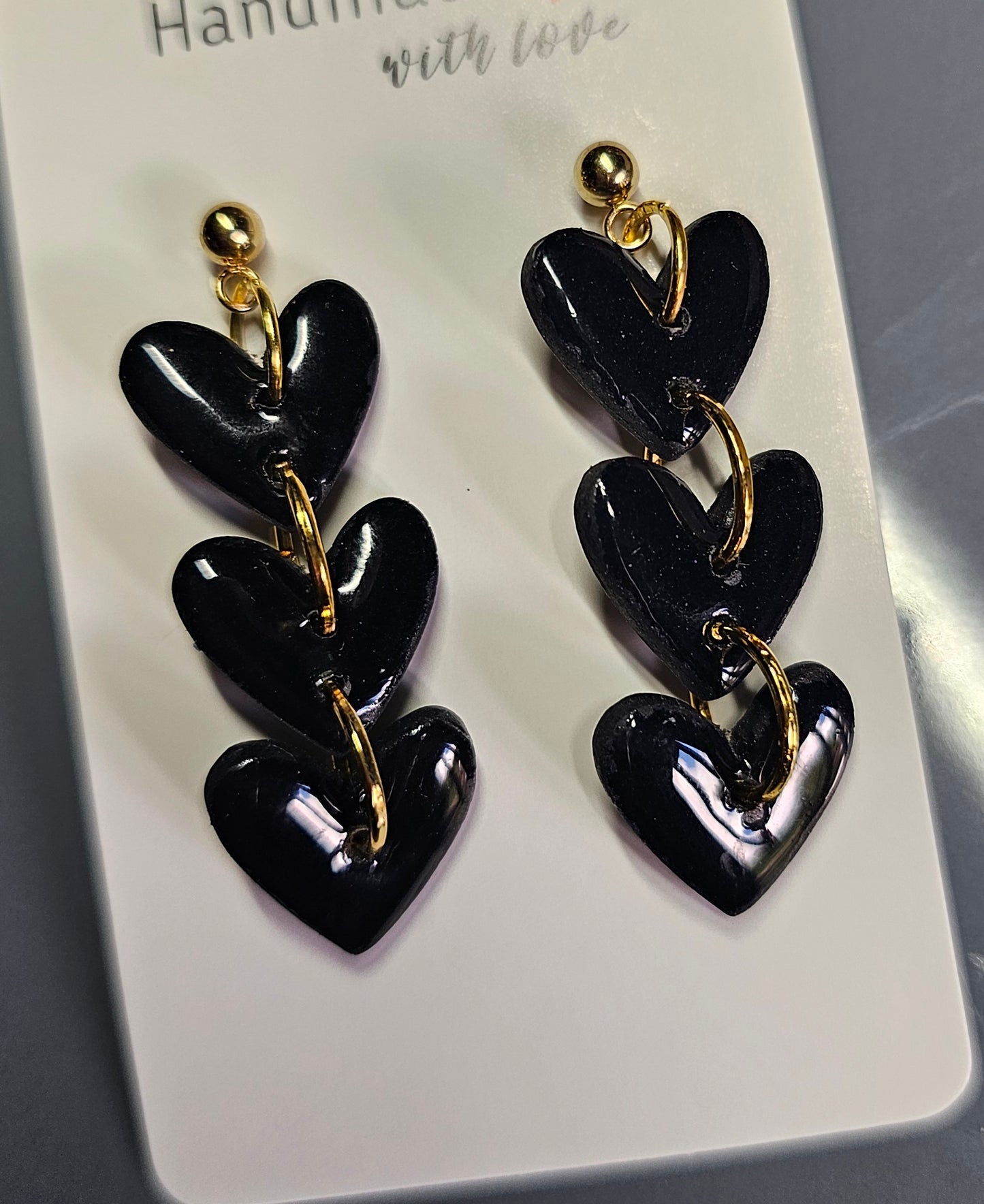 Triple heart earrings