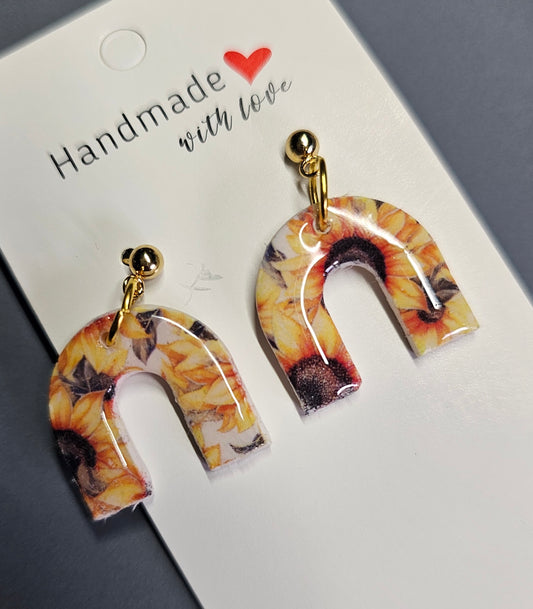 Arch sunflower earrings