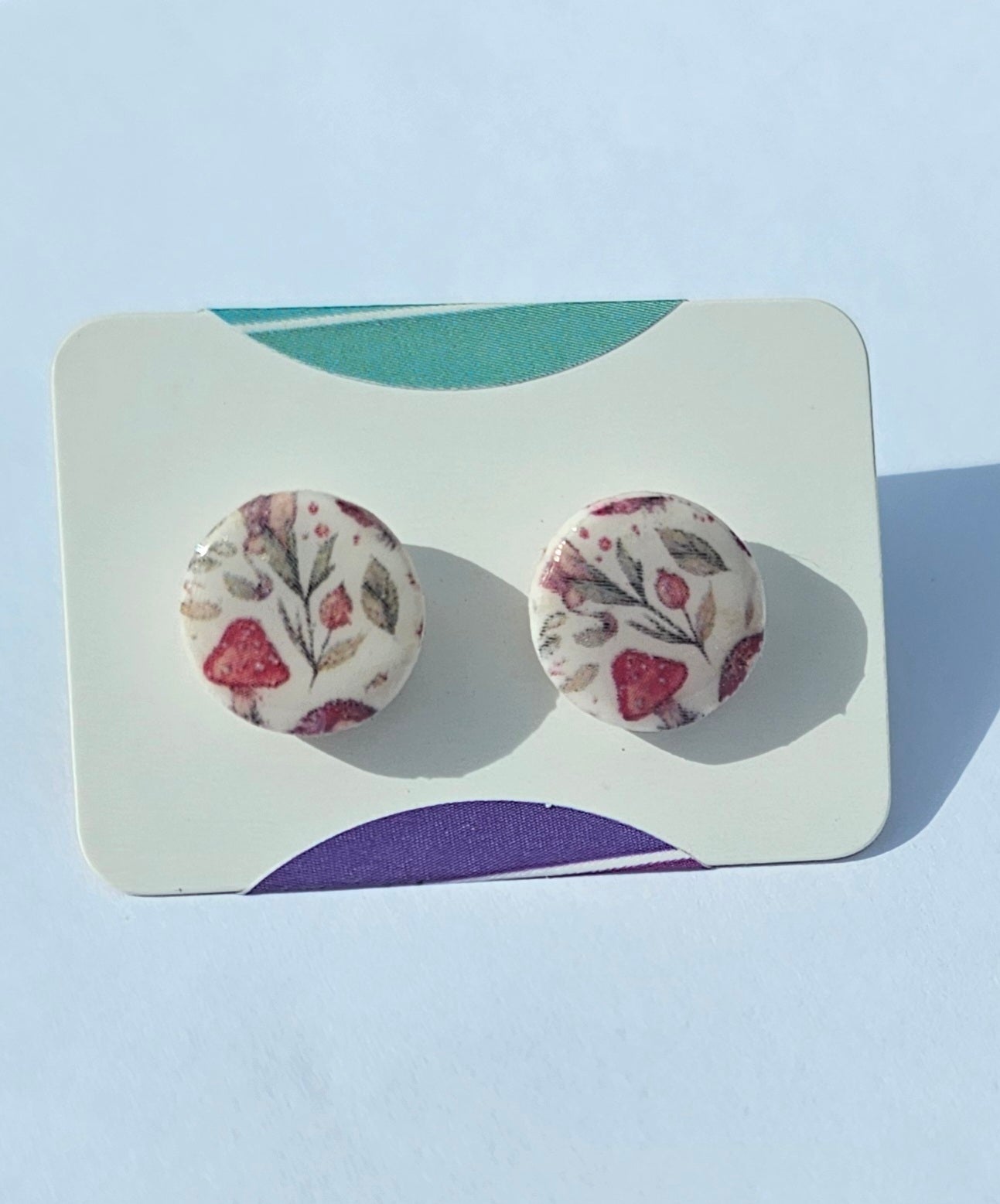Autumn mushroom stud earrings