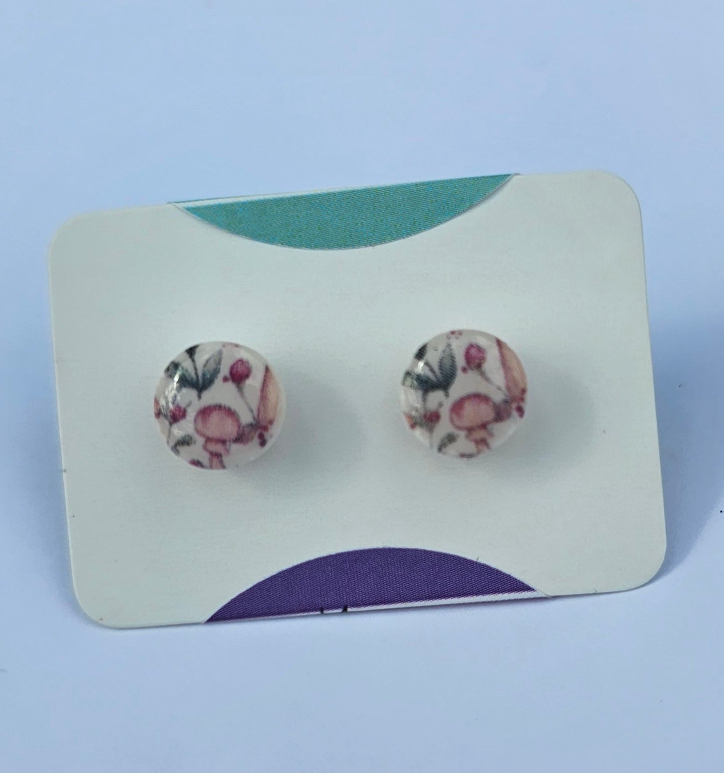Dinky autumn mushroom stud earrings