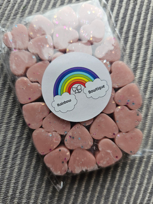 Rhubarb picante wax melt hearts